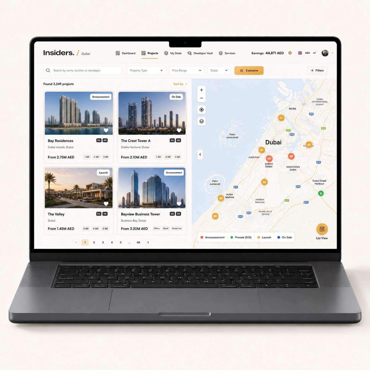 Insiders CRM — desktop